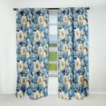 thumbnail image 1 of Designart "Serene Blue White Bouquet Joy II" Floral Blackout Curtain Panels, 1 of 4