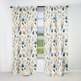 thumbnail image 1 of Designart "Serene Blue White Nordic Blooms" Floral Blackout Curtain Single Panel, 1 of 4