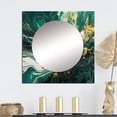 thumbnail image 1 of Designart "Serene Cascade in Green and Gold I" Abstract Green Large Square Mirror - Square Bedroom Mirror Printed Wall Decor - Transitional Square Printed Wall Mirror Art, 1 of 5