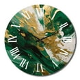 thumbnail image 1 of Designart "Serene Cascade in Green and Gold II" Abstract Oversized Wall Clock, 1 of 5
