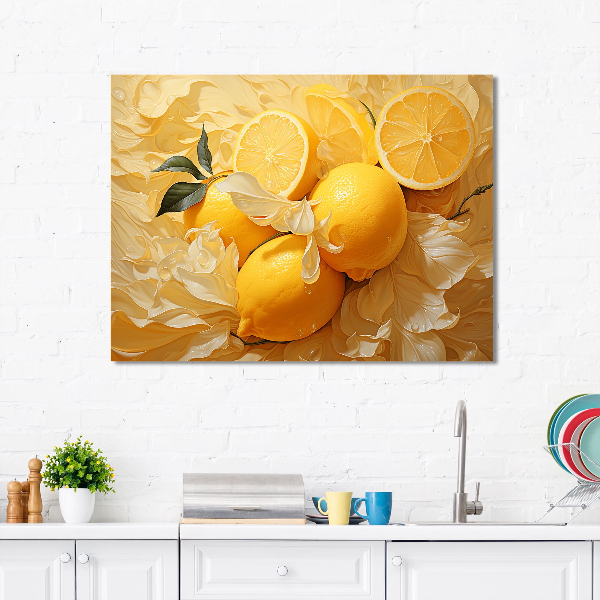 Designart "Serene Citrus Zest Lemon Infusion I" Food & Beverage Wall