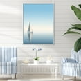 thumbnail image 1 of Designart "Serene Coastal Sailing In White" Coastal Floater Framed Canvas Art Print, 1 of 5