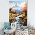 thumbnail image 1 of Designart "Serene Creek At Mountain Summit II" Landscape Mountains Floater Framed Wall Art Living Room, 1 of 5