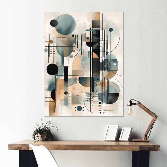 Designart "Serene Depths in Blue and Cream" Minimalism Metal Wall Decor