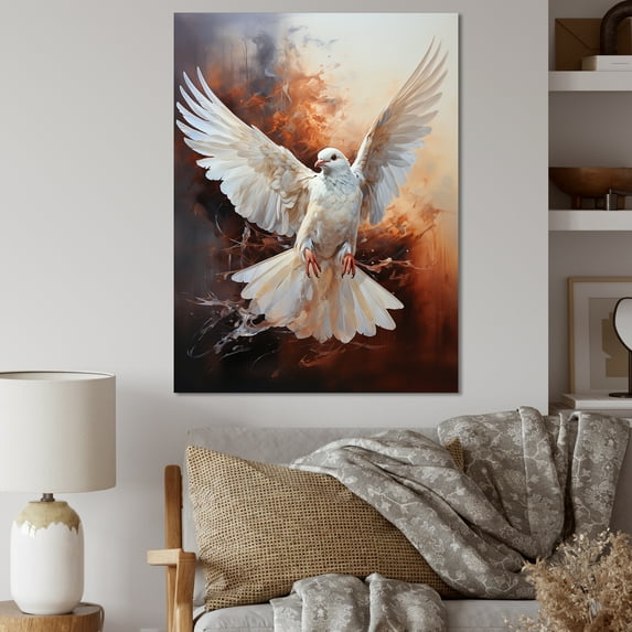 Designart "Serene Dove'S Presence" Dove Wall Art Living Room