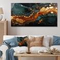 thumbnail image 1 of Designart "Serene Dream Gold and Green Abstract Marble III" Oversized Abstract Wall Art - Modern Gold Abstract Marble Entryway Wall Art Print, 1 of 4