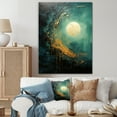 thumbnail image 1 of Designart "Serene Emerald Eclipse Moon" Moon Wall Art Prints, 1 of 7