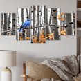 thumbnail image 1 of Designart "Serene Forest Bird Monochrome Blue Grey II" Animals Art Living Room Set, 1 of 5