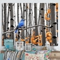thumbnail image 1 of Designart "Serene Forest Bird Monochrome Blue Grey II" Animals Wall Art Living Room, 1 of 5