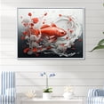 thumbnail image 1 of Designart "Serene Image Of Red And Grey Koi Fish Swimming I" Kois Fish Floater Framed Canvas Wall Art, 1 of 5