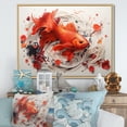 thumbnail image 1 of Designart "Serene Image Of Red And Grey Koi Fish Swimming" Kois Fish Floater Framed Wall Art Prints, 1 of 5