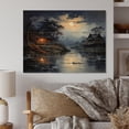 thumbnail image 1 of Designart "Serene Moonlit Landscape in Vietnam I" Vietnam Print on Natural Pine Wood, 1 of 5