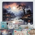 thumbnail image 1 of Designart "Serene Moonlit Landscape in Vietnam II" Vietnam Metal Wall Decor, 1 of 1