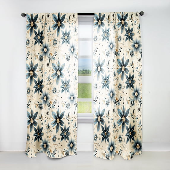 Designart "Serene Nomad Dreams" Geometric Printed Art Curtain For Bedroom Single Panel