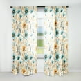 thumbnail image 1 of Designart "Serene Nomad Dreams II" Botanical Beige, Blue Curtain 1 Panel, 1 of 6