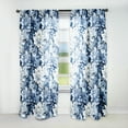 thumbnail image 1 of Designart "Serene Peony Damask IV" Peonies Blue, White Curtain 1 Panel, 1 of 6