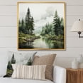thumbnail image 1 of Designart "Serene Pine Tree Wilderness" Lakes & Rivers Floater Framed Canvas Print, 1 of 7
