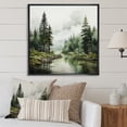 thumbnail image 1 of Designart "Serene Pine Tree Wilderness" Lakes & Rivers Floater Framed Canvas Print, 1 of 7
