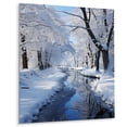 thumbnail image 1 of Designart "Serene Snowy Winter II" Landscapes Metal Wall Art, 1 of 5