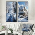 thumbnail image 1 of Designart "Serene Snowy Winter II" Winter Landscape Framed Wall Art Set Of 2 - White Landscapes Framed Canvas Set For Living Room Decor, 1 of 7