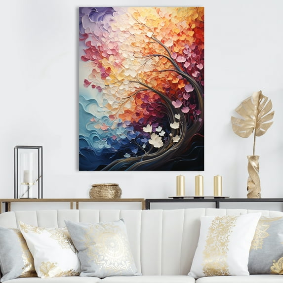 Designart "Serene Spectrum Arbor" Rainbow Canvas Art Print