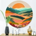 thumbnail image 1 of Designart "Serene Sun-Drenched Elegance I" Minimalism Landscape Metal Round Art Living Room, 1 of 5