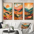 thumbnail image 1 of Designart "Serene Sun-Drenched Elegance III" Minimalism Landscape Framed Wall Art Set Of 3 - Orange Minimalism Frame Gallery Wall Set For Home Decor, 1 of 7