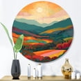 thumbnail image 1 of Designart "Serene Sun-Drenched Elegance III" Minimalism Landscape Metal Round Wall Decor, 1 of 5