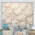 thumbnail image 1 of Designart "Serene White Tulip Ensemble" Tulips Floater Framed Canvas Art Print, 1 of 5