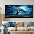 thumbnail image 1 of Designart "Serengeti's Blue African Tree V" Oversized Floral Framed Wall Art - Global Blue Tree African Entryway Framed Wall Art, 1 of 7