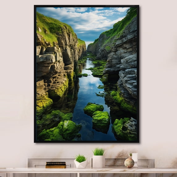 Designart "Serenity Along the Canadian Coast IV" Canada Floater Framed Wall Decor