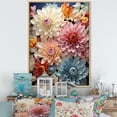 thumbnail image 1 of Designart "Serenity Amidst Colorful Mums" Mums Floater Framed Wall Art Living Room, 1 of 5