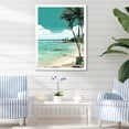 thumbnail image 1 of Designart "Serenity Chair by the Beach Island Relaxation" Coastal Framed Wall Art - Coastal Green Coastal Tropical Living Room Framed Canvas Art, 1 of 6