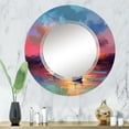 thumbnail image 1 of Designart "Serenity in the Harbor II" Coastal Round Wall Mirror - Nautical & Coastal Oval Printed Decorative Oversized Mirror - Multiple Color Options, 1 of 4