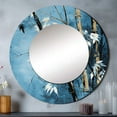 thumbnail image 1 of Designart "Serenity In A Forest Of Blue Bamboo" Bamboo Rund Mirror For Wall Decor - Large Blue Round Printed Mirror -Traditional Round Living Room Mirror - 36" x 36", 1 of 6