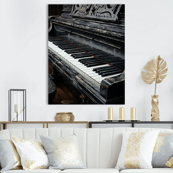 Designart "Serenity In Black And White Piano Keys I" Music Wall Art Prints