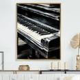 thumbnail image 1 of Designart "Serenity In Black And White Piano Keys III" Music Floater Framed Canvas Wall Art, 1 of 5