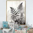 thumbnail image 1 of Designart "Serenity In Black Ferns" Ferns Floater Framed Wall Art Living Room, 1 of 5
