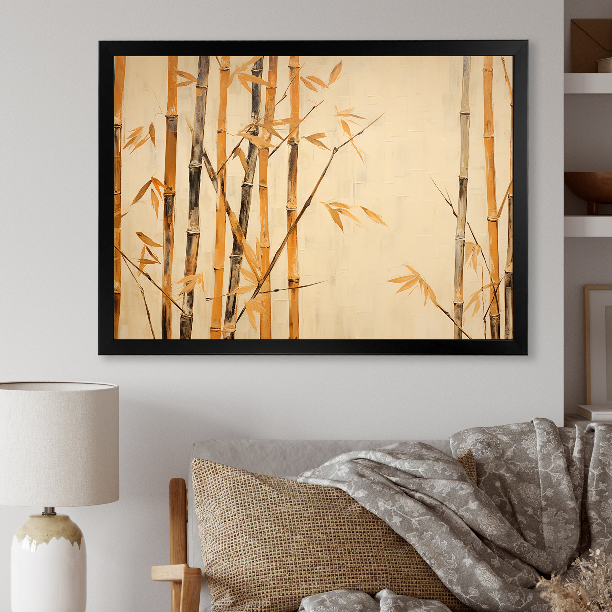 Designart Serenity With Beige Minimalism Bamboo I Bamboo Picture 