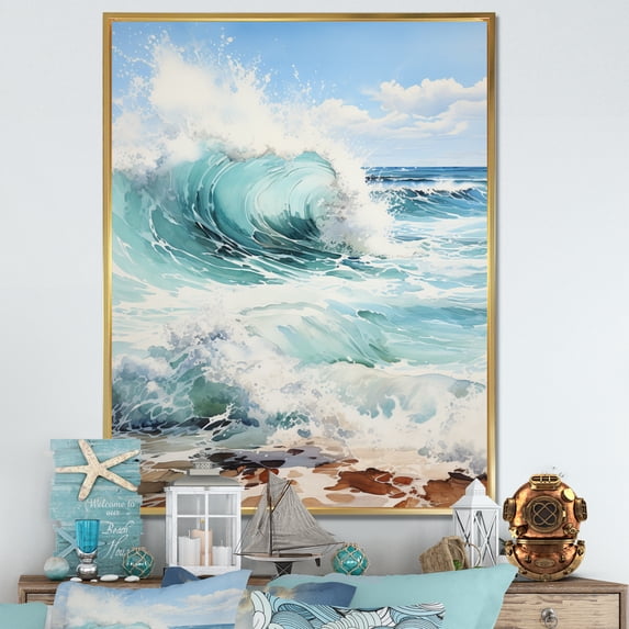 Designart "Serenity by the Seaside" Nautical & Beach Floater Framed Canvas Art Print