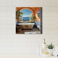 thumbnail image 1 of Designart "Serenity in Blue Italian Bath II" Humor Canvas Wall Art - Traditional Blue Bathroom Bedroom Canvas Wall Art, 1 of 6