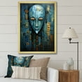 Designart "Serenity of Blue African Mask" People Framed Wall Art