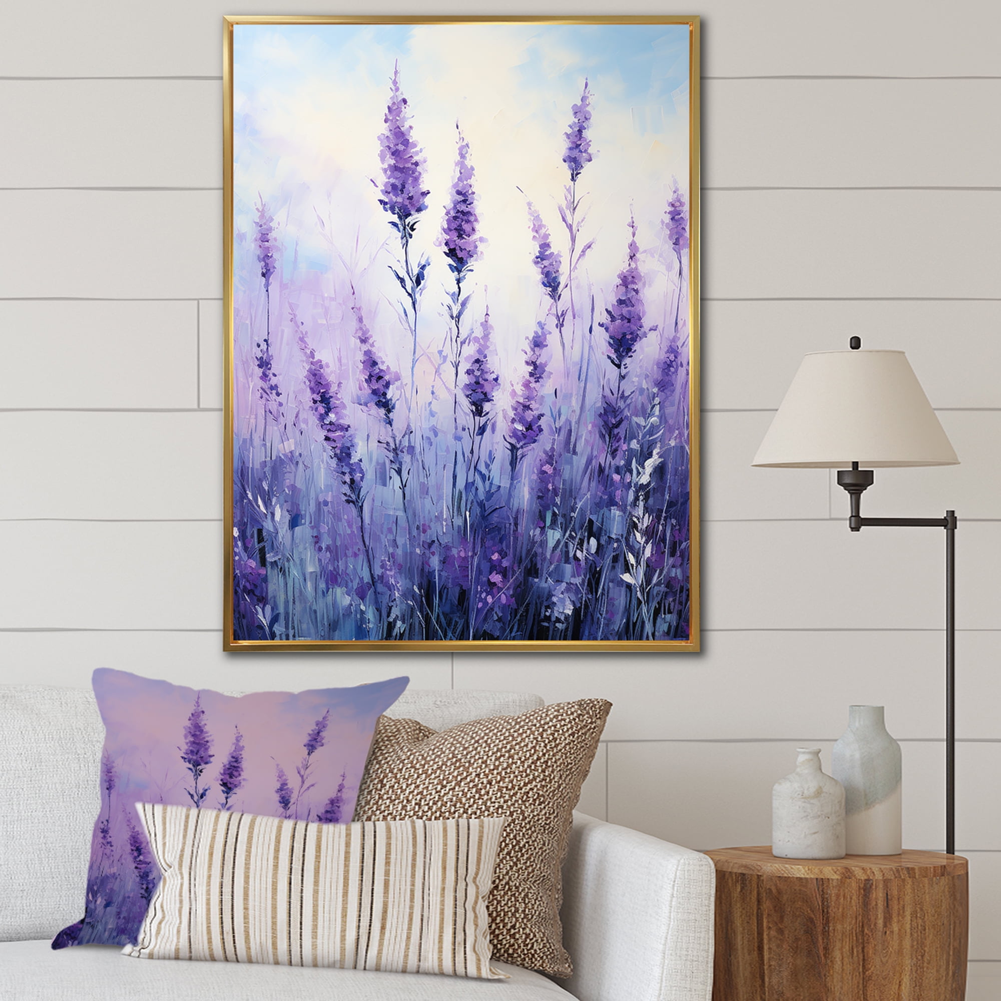 Designart "Serenity of Lavender III" Floral Framed Wall Art