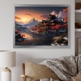 thumbnail image 1 of Designart "Serenity of Snow Landscape in Asian Temple I" Landscapes Framed Wall Art Decor - Traditional Red China Entryway Framed Wall Art Print, 1 of 6