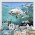 thumbnail image 1 of Designart "Serenity on the Fishing Seas I" Animals Floater Framed Wall Art Print, 1 of 7