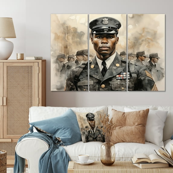 Designart "Serving With Soldiers Honor I" Army Art Living Room Set