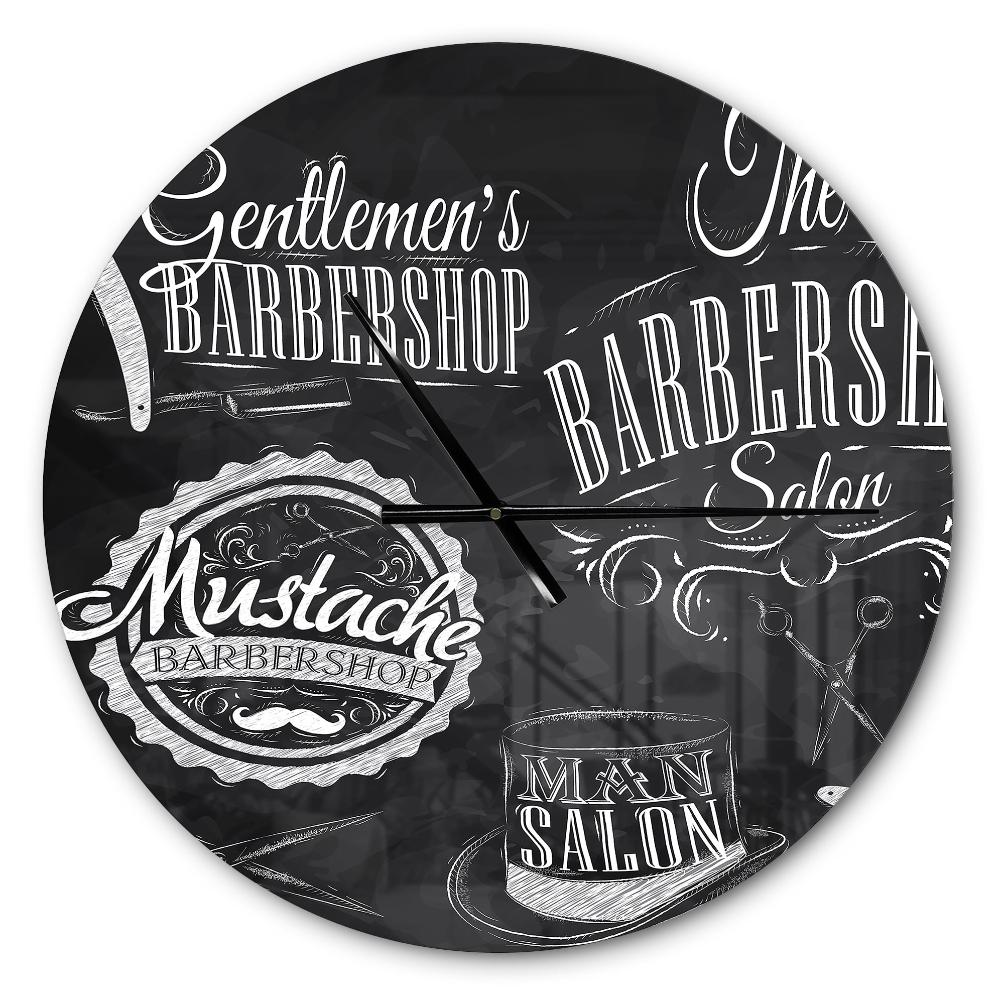 Designart 'Set Barbershop ' Modern wall clock