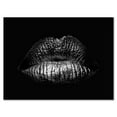 thumbnail image 1 of Designart ' Sexy Golden Metallized Woman Lips I ' Modern Canvas Wall Art Print, 1 of 4