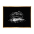 thumbnail image 1 of Designart 'Sexy Golden Metallized Woman Lips I' Modern Framed Canvas Wall Art Print, 1 of 5