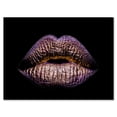 thumbnail image 1 of Designart ' Sexy Golden Metallized Woman Lips V ' Modern Canvas Wall Art Print, 1 of 4